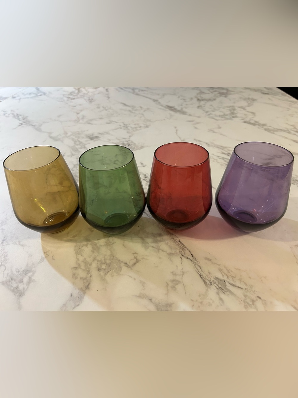 Lenox Multicolor Stemless Glasses - Amber Green Red Purple